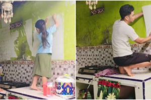 Dapur kumuh beratap seng dimakeover cuma modal 200 ribuan, 9 potretnya meski sederhana sedap dipandang