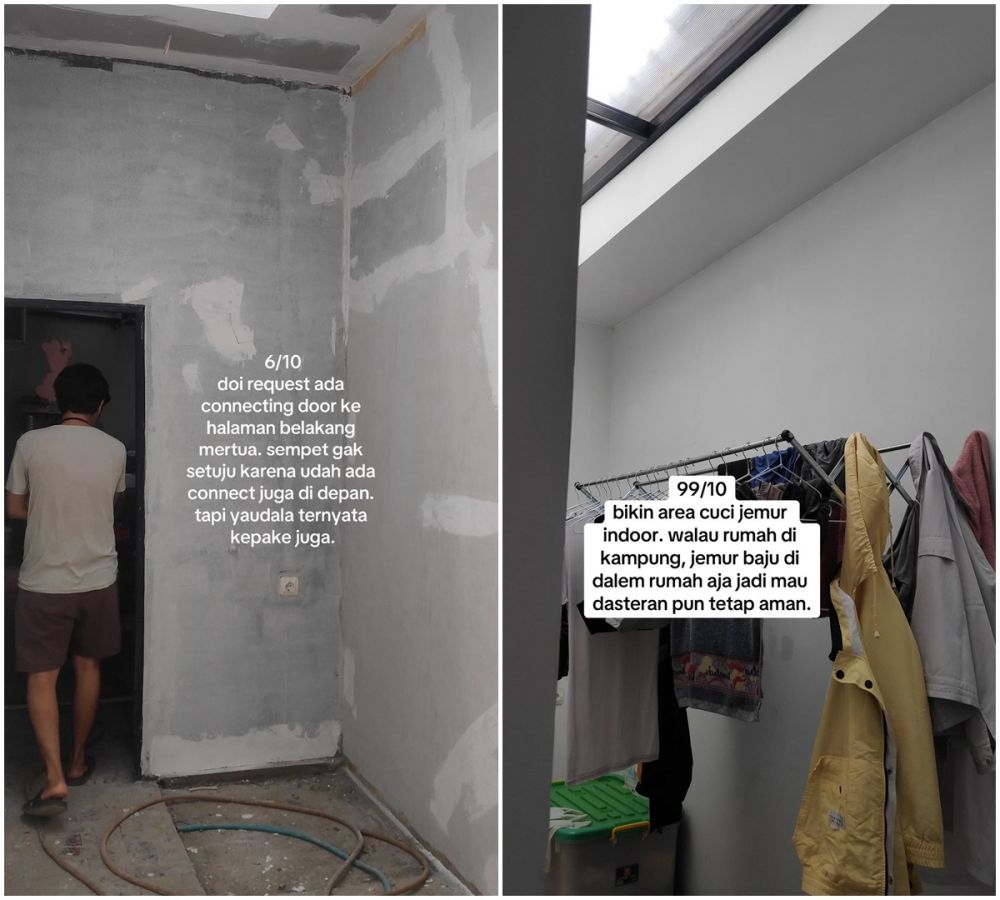 Pasutri ini makeover garasi mertua jadi rumah minimalis lebar fasad cuma 2,8 meter, 9 transformasinya