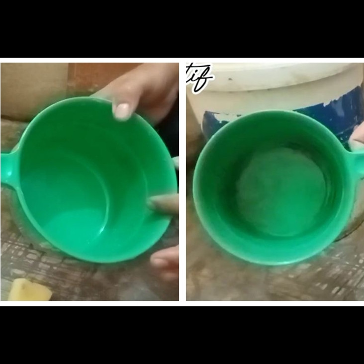 Trik mudah basmi kerak hitam licin di gayung tanpa digosok sitrun, cuma tambah 1 bahan dapur
