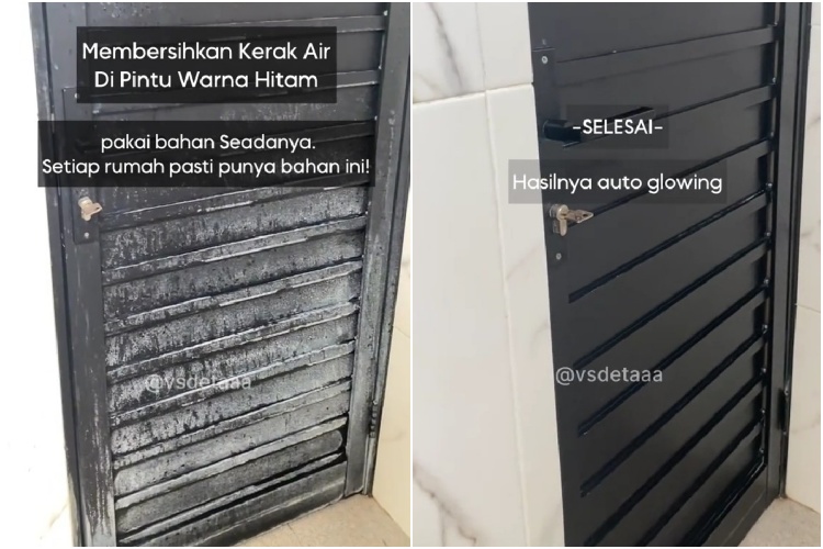 Trik enyahkan kerak di pintu kamar mandi tanpa digosok pembersih, cuma pakai 1 bahan dapur