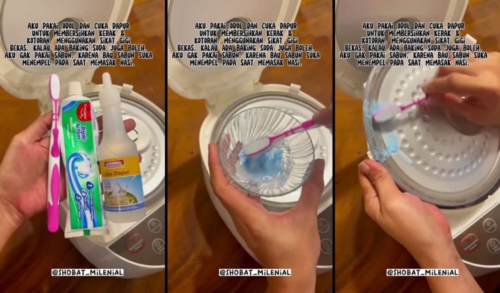 Tanpa sabun, ini trik efektif hempaskan kerak gosong pada magic com cuma pakai 2 bahan dapur