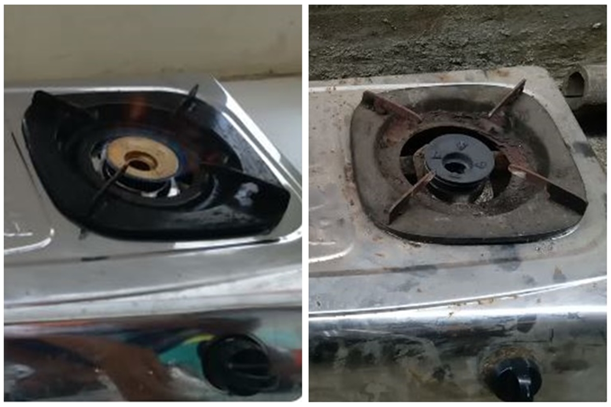 Trik bersihkan kompor berminyak dan berkerak tanpa direndam air, cuma modal Rp3.000