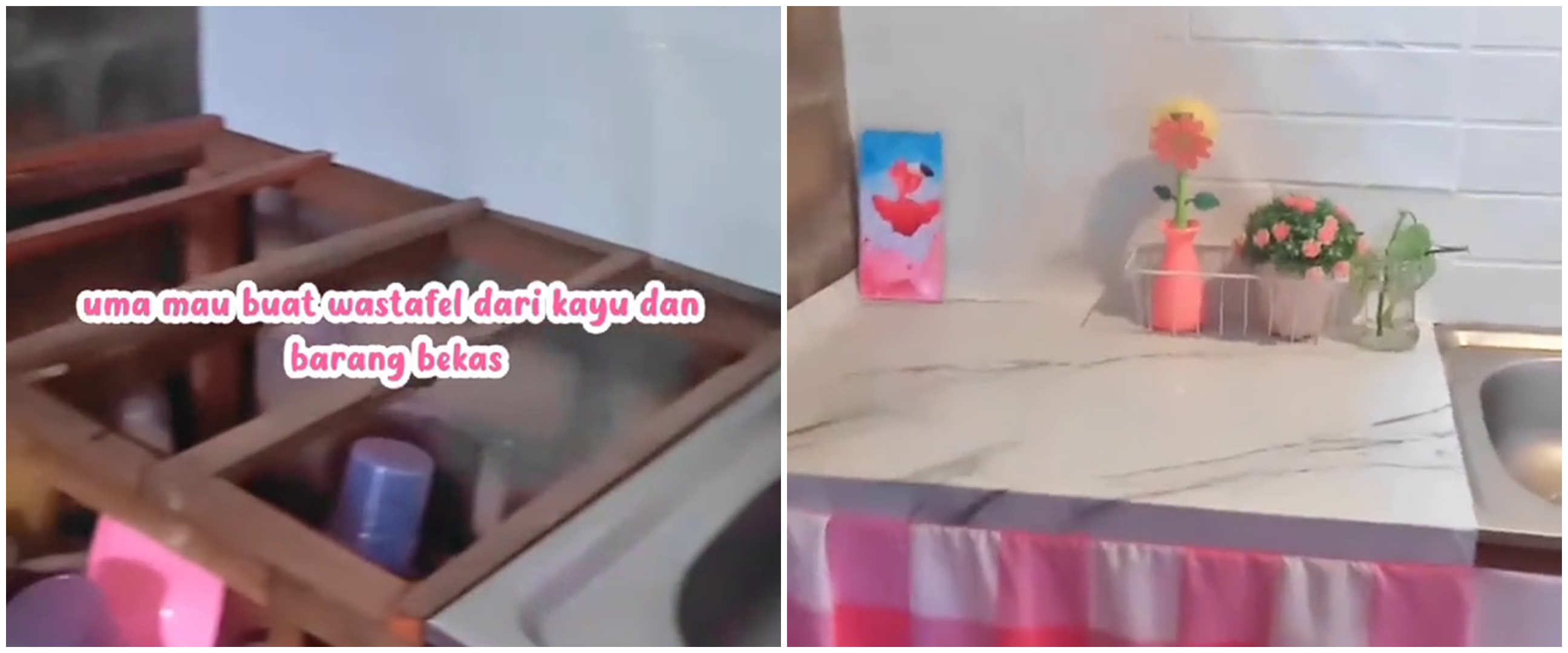 Cuma dari barang bekas, begini 9 cara bikin meja cuci piring sederhana tahan air