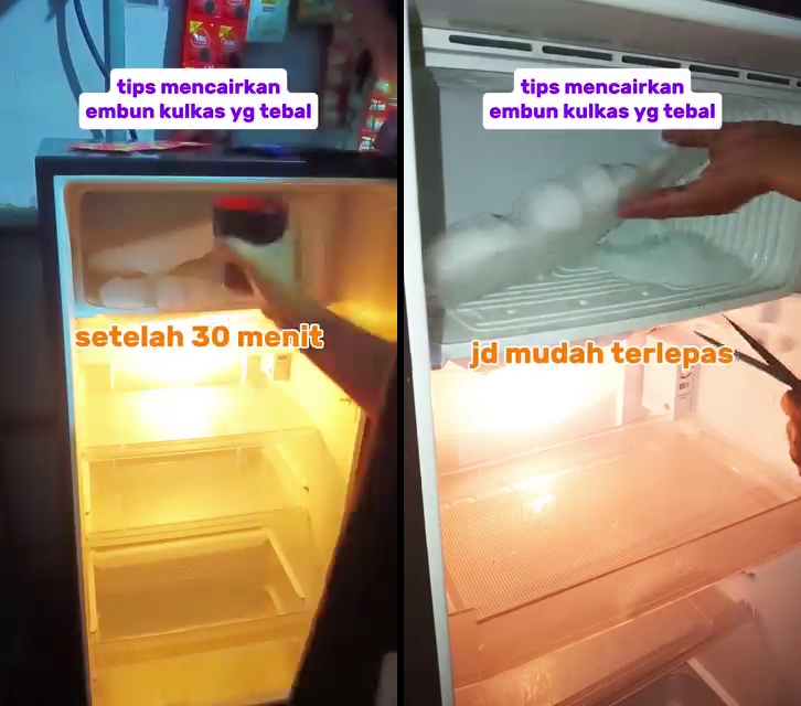 Bikin tak sulit dicongkel, ini trik ampuh bersihkan bunga es di freezer pakai 1 bahan dapur