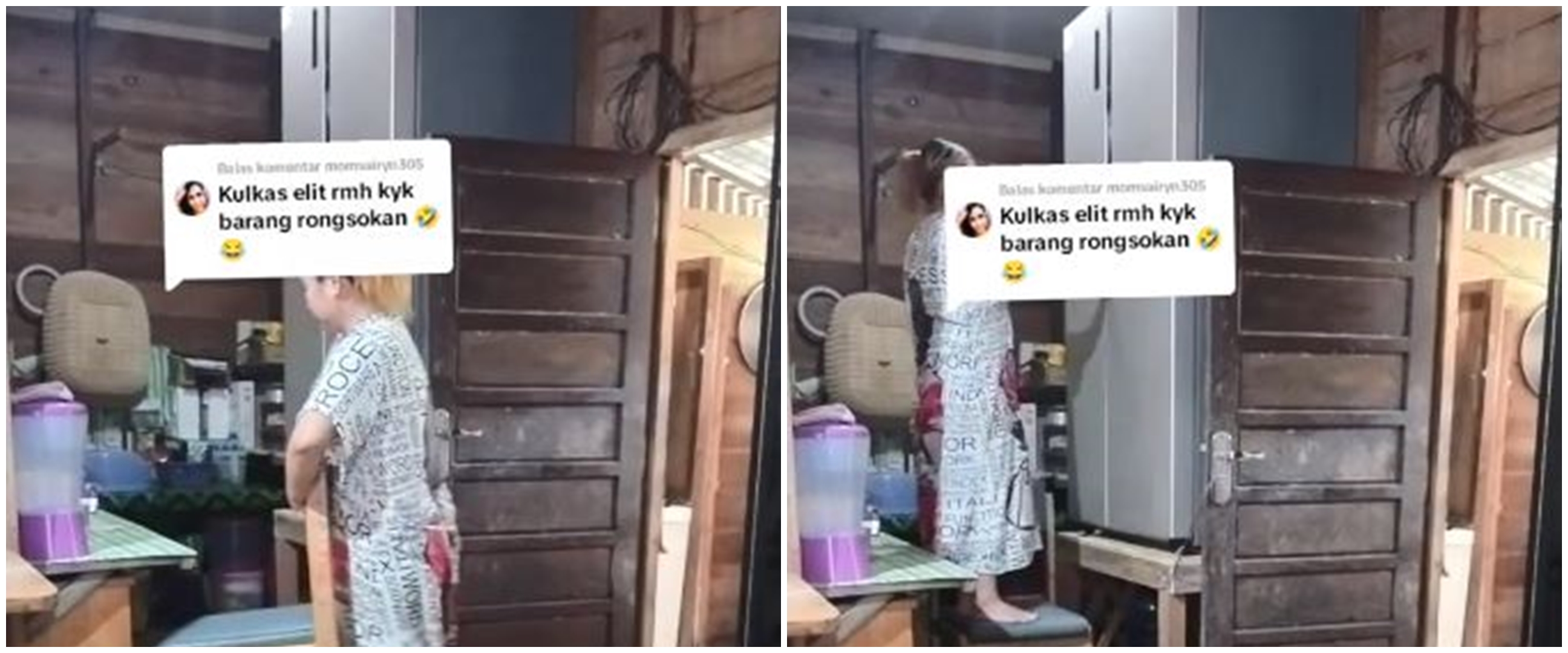 Kulkasnya elit bangunannya sulit, 9 potret dapur rumah kayu ini penataannya bikin salah fokus