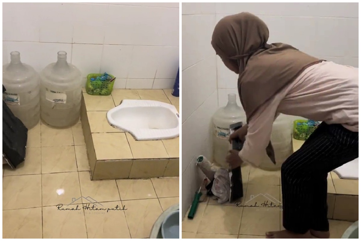 Makeover kamar mandi subsidi bujet BPJS hasilnya estetik meski pakai toilet jongkok, ini 9 potretnya