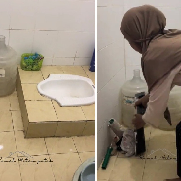 Makeover kamar mandi subsidi bujet BPJS hasilnya estetik meski pakai toilet jongkok, ini 9 potretnya