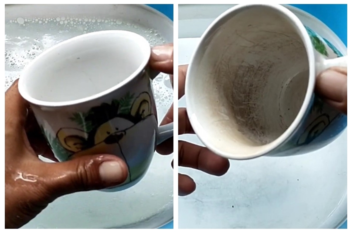 Trik mudah membersihkan kerak teh di gelas agar kinclong lagi, jangan asal pakai sabun cuci piring