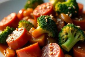 Cara mudah masak sosis saus asam manis brokoli di magic com, praktis dan lezat
