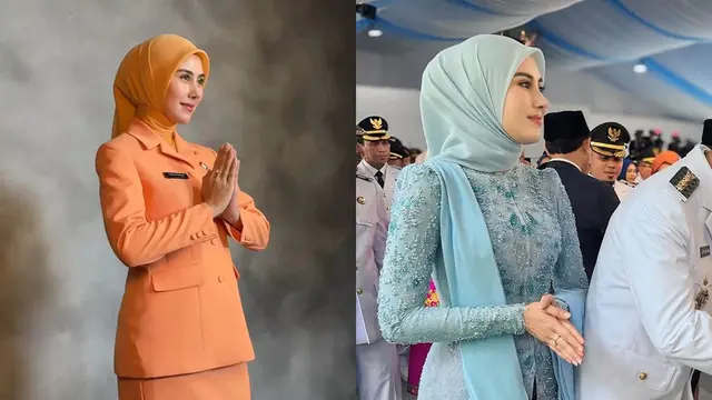 7 Potret Syahnaz Sadiqah tampil elegan dalam seragam PKK, auranya ibu-ibu pejabat