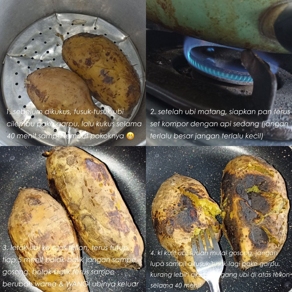 Cara memanggang ubi cilembu agar madu keluar tanpa oven dan air fryer