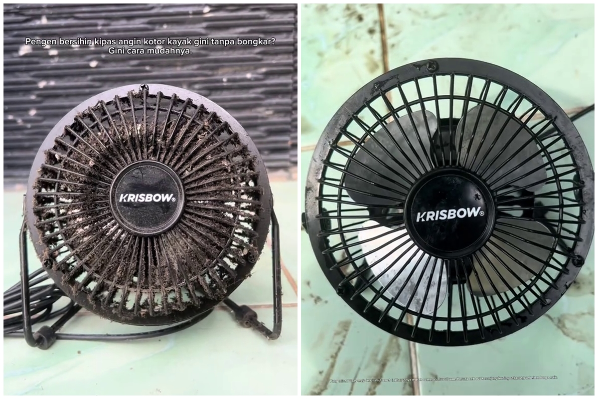 Tanpa dibongkar, begini trik bersihkan kipas angin kotor penuh debu cuma pakai 2 bahan dapur
