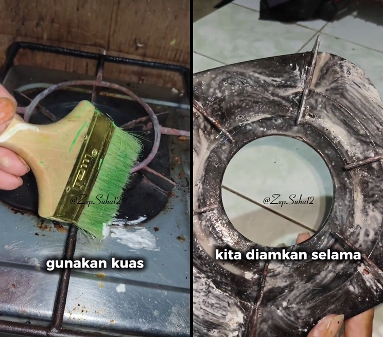 Trik cuci tungku kompor berkerak jadi kinclong seperti baru hanya pakai tambahan 1 bahan dapur