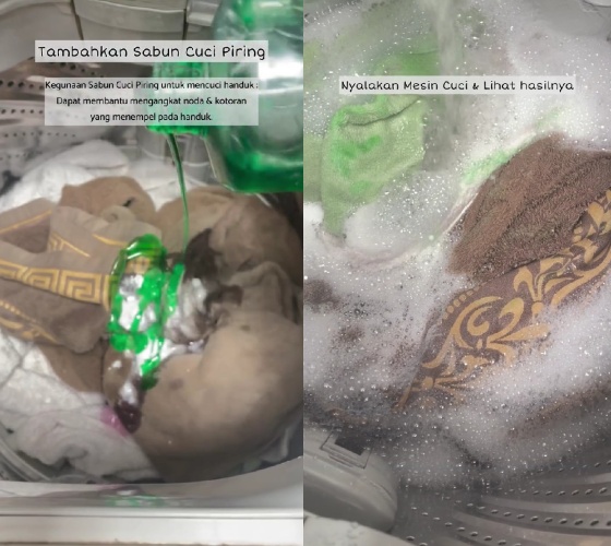 Tanpa perlu direndam semalaman, ini trik bikin handuk dekil kembali bersih pakai 3 bahan dapur