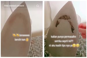 Trik bersihkan kerak gosong di setrika tanpa dibilas atau dicuci air, cuma pakai 1 bahan dapur