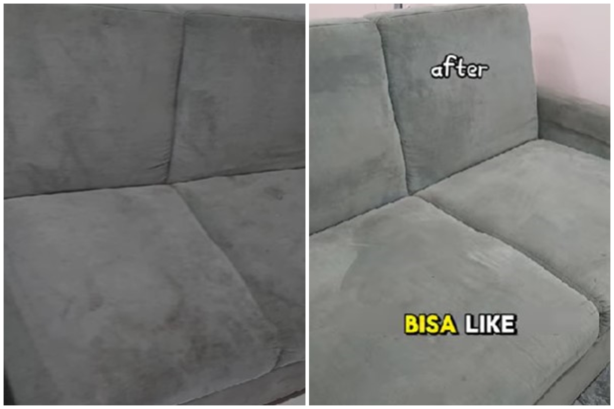 Tanpa perlu pembersih vakum, ini trik cuci sofa cuma bermodalkan tutup panci hasilnya auto bersih
