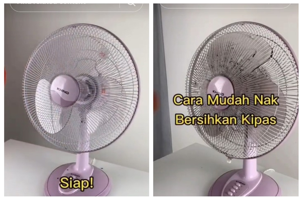Trik mudah bersihkan debu kipas angin dalam 5 menit tanpa dibongkar, cuma pakai 3 bahan dapur