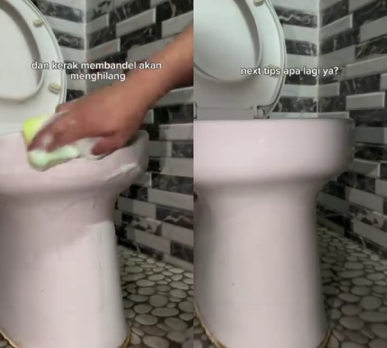 Trik bersihkan noda membandel di kloset tanpa cairan pembersih, pakai 1 bahan dapur jadi kembali putih
