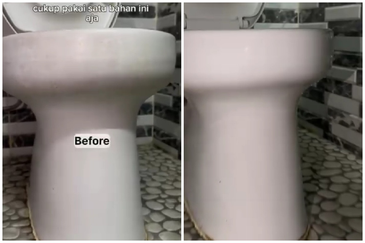 Trik bersihkan noda membandel di kloset tanpa cairan pembersih, pakai 1 bahan dapur jadi kembali putih