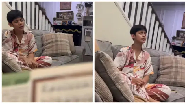 6 Potret King Faaz murojaah hafalan Al-Qur'an usai sahur, banjir pujian