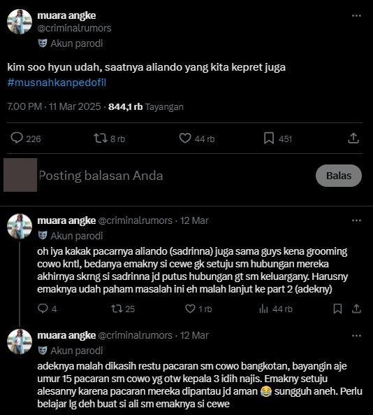 Aliando diserang gegara pacari Richelle, imbas isu Kim Soo-hyun jalin cinta dengan artis di bawah umur