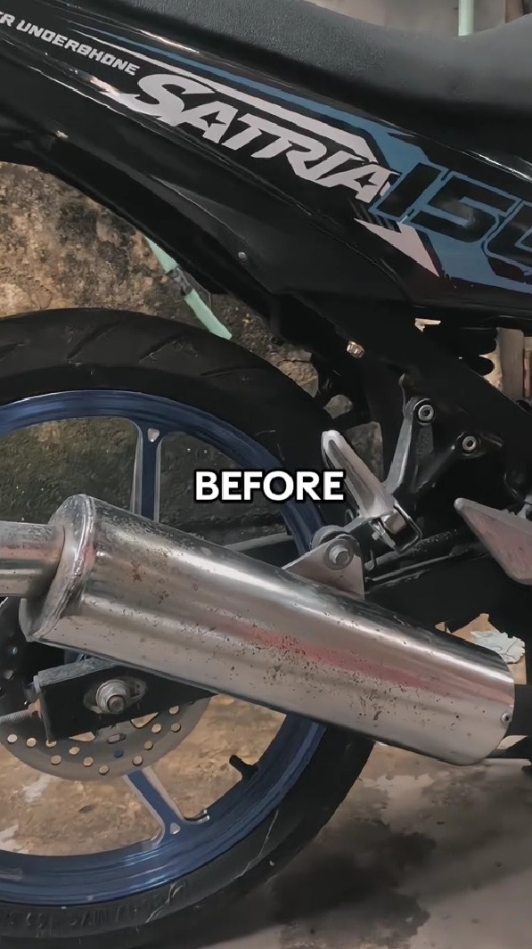 Trik mudah hempaskan karat pada knalpot tanpa diamplas, cuma modal 5 ribu auto glowing seperti baru