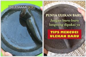 Trik mudah bersihkan cobek batu baru agar tidak berpasir tanpa dicuci sabun, cuma pakai 2 bahan dapur