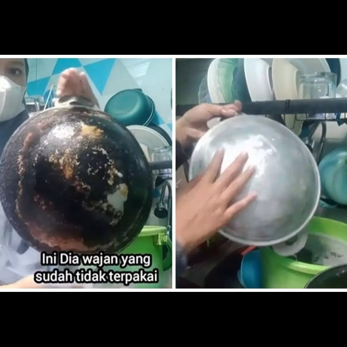 Trik ampuh bersihkan kerak hitam di pantat wajan tanpa direndam semalaman, pakai 2 bahan dapur