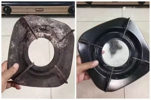 Trik ampuh bersihkan kerak dan jamur di tungku kompor tanpa pasta gigi