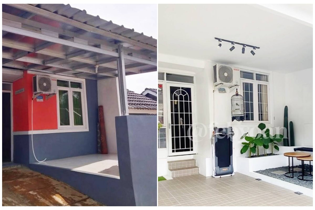 Tadinya tempat nonton kini jadi ruang tamu estetik, transformasi teras rumah subsidi ini bikin takjub