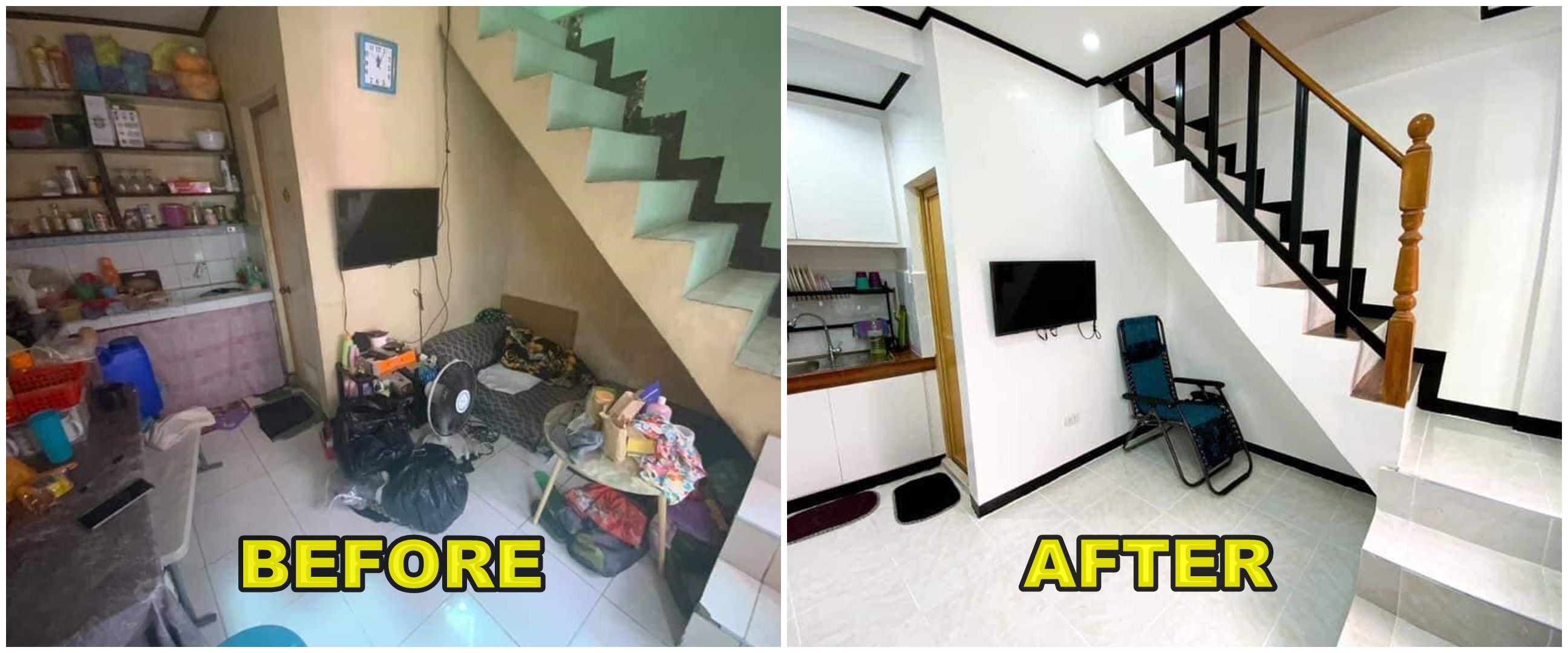 Awalnya berantakan dan semrawut, begini 11 before-after rumah mungil dua susun jadi minimalis modern