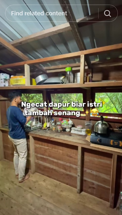 Definisi suami idaman, pria ini makeover dapur kayu istri, 9 potret hasilnya jadi tampak mewah