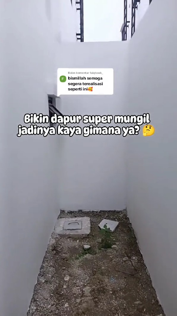 Lahan 3x1 meter rumah subsidi dimakeover jadi dapur, 7 potretnya bak gang senggol tapi nggak sumpek