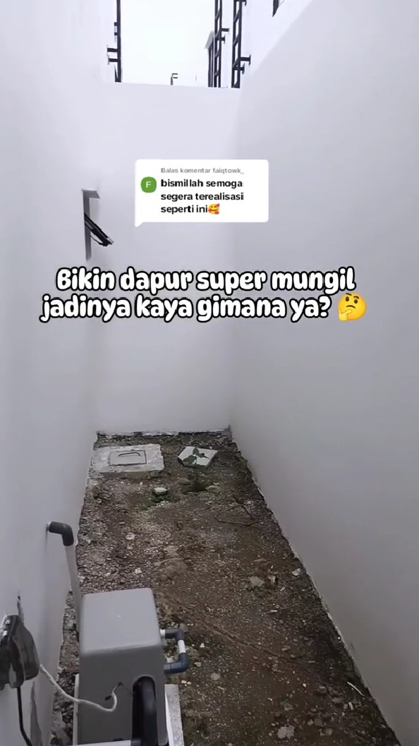 Lahan 3x1 meter rumah subsidi dimakeover jadi dapur, 7 potretnya bak gang senggol tapi nggak sumpek
