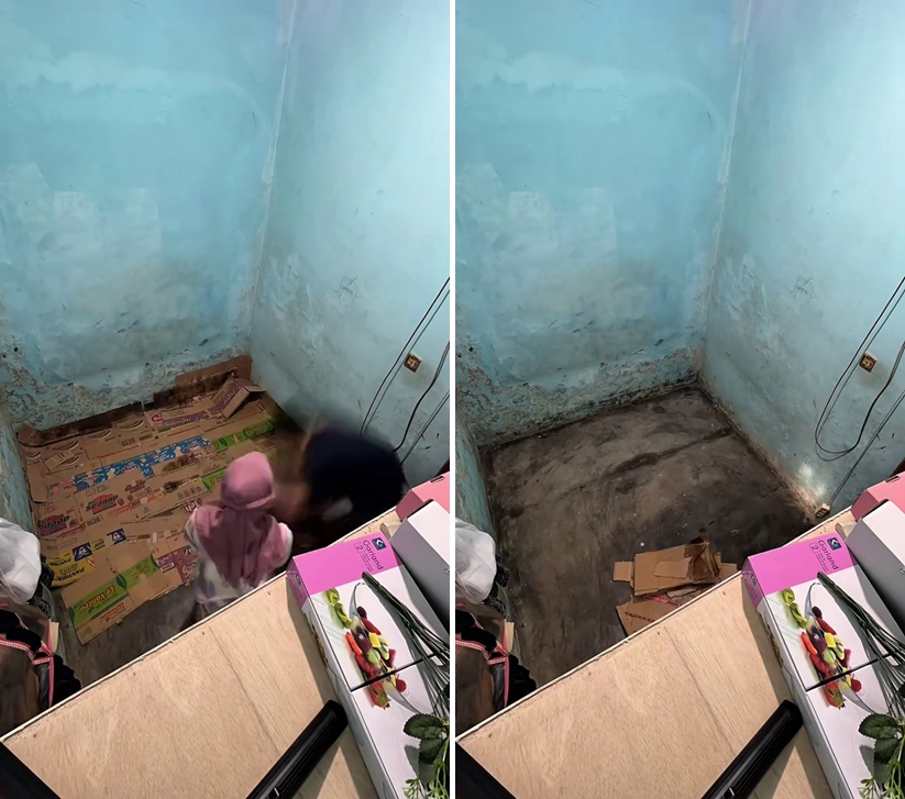 Pasutri ini bagikan kegiatan makeover kamar minimalis, lantai dan dindingnya bikin merinding