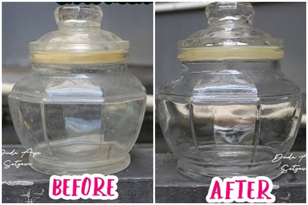 Tanpa pakai sabun, ini trik bersihkan toples kaca kusam cuma pakai 1 bahan dapur hasil lebih kinclong