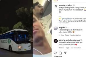Viral fasilitas bus Timnas Indonesia di Australia, lampu nyala sebelah dan ada pemain yang berdiri