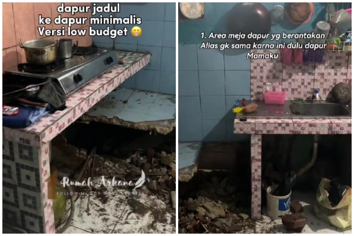 Pasutri ini makeover dapur jadul tanpa tukang, 9 potret interiornya jadi cantik bikin betah masak