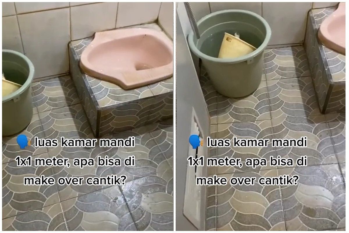 Meski luasnya hanya 1x1 meter, makeover kamar mandi jadi cantik mewah ini bikin warganet mupeng