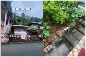 Wanita ini punya rumah sekelilingnya kuburan, 9 potret kondisi kamar mandinya bikin overthinking