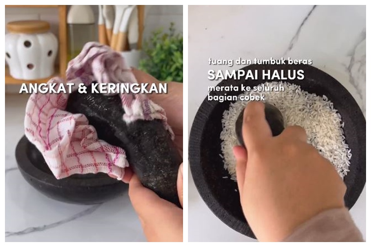 Cara ampuh mencuci cobek batu agar tak mudah berjamur, tanpa garam atau baking soda