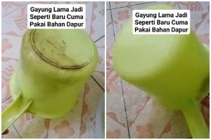 Gayung kotor dan berkerak kembali kinclong dalam 5 menit, ini triknya cuma manfaatkan 1 bahan dapur