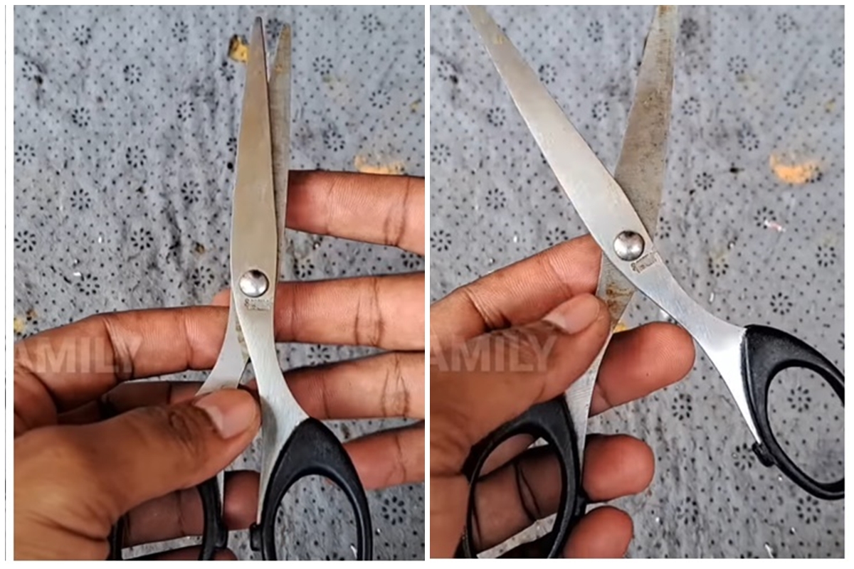 Trik agar gunting tumpul bisa tajam lagi tanpa diasah batu, cuma pakai 2 alat sederhana