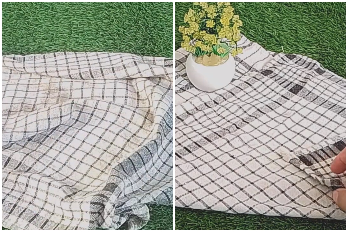 Tak perlu disikat, begini trik ampuh hilangkan kotoran minyak pada lap kain dalam waktu 10 menit