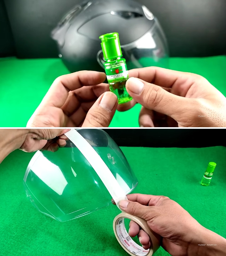 Trik bersihkan mika helm buram agar tetap kinclong saat kena hujan, modal bahan cuma Rp6 ribuan