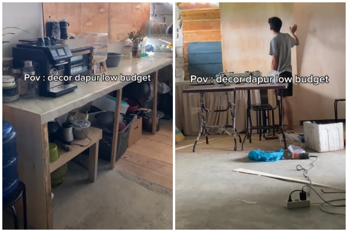 Cuma pakai dinding triplek, 9 potret makeover low budget dapur atap seng walau sederhana tapi estetik