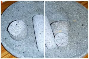 Trik mudah memperbaiki ulekan cobek batu patah cuma pakai 1 alat sederhana, dibuang sayang harga mahal