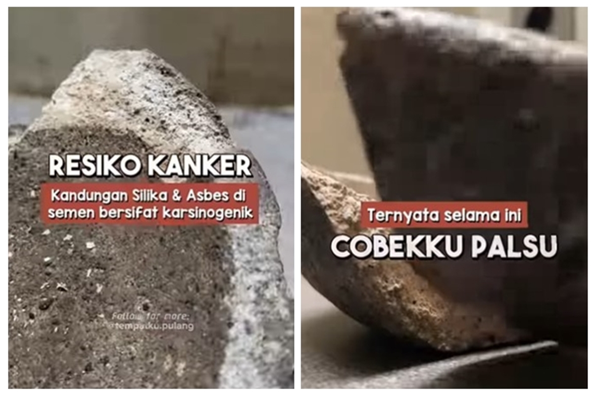 Emak-emak jangan mau tertipu, ini trik membedakan cobek batu asli dan palsu tanpa digerus garam