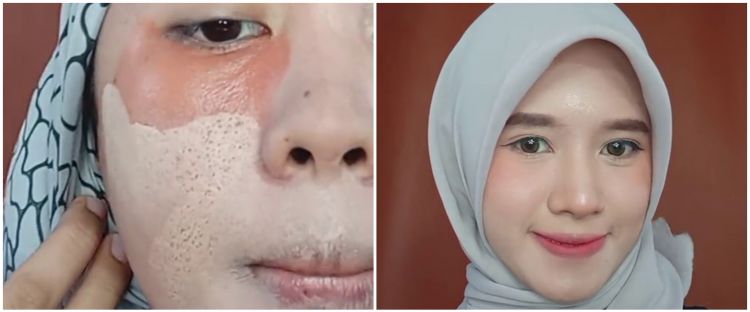 Cara atasi wajah berpori besar saat pakai foundation agar tak bolong, praktis pakai 1 alat makeup