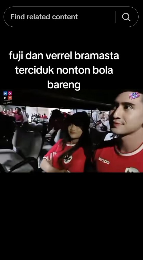 Makin pamer kedekatan, Verrell Bramasta terciduk nonton Indonesia vs Bahrain bareng Fuji, 9 momennya